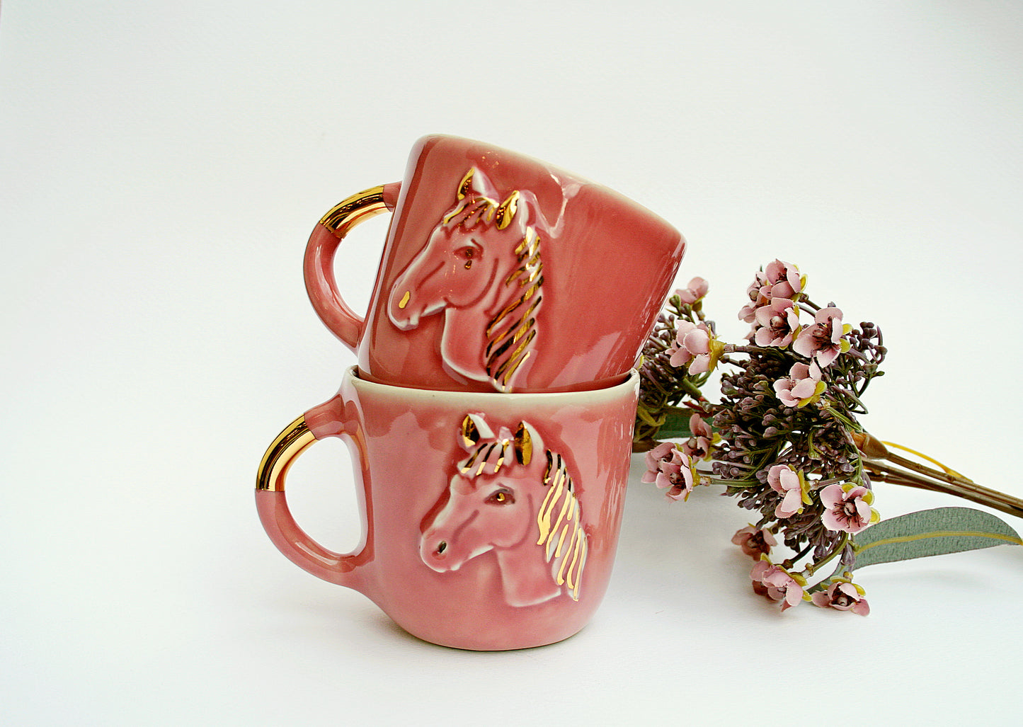 Kubek ceramiczny z koniem - ręcznie robiony Ceramika