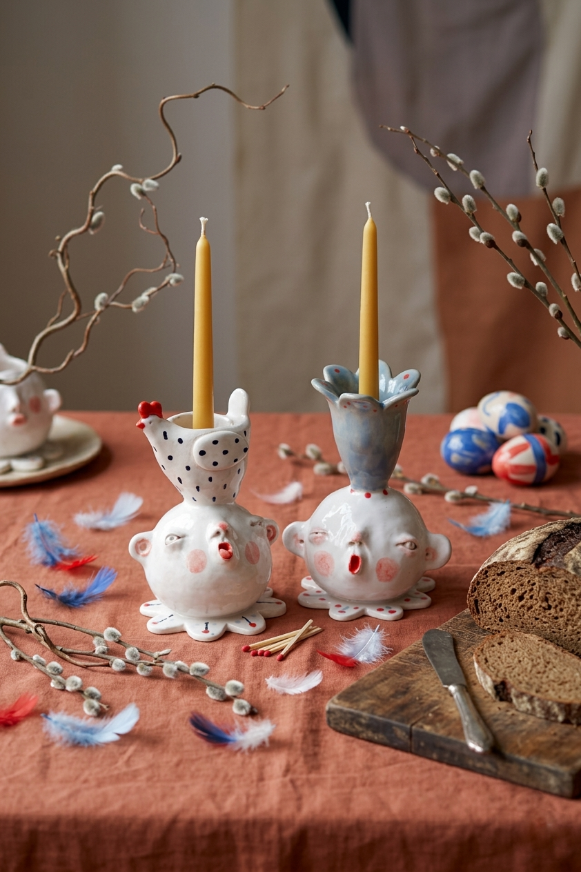 Świecznik ceramiczny Kurka Ceramika