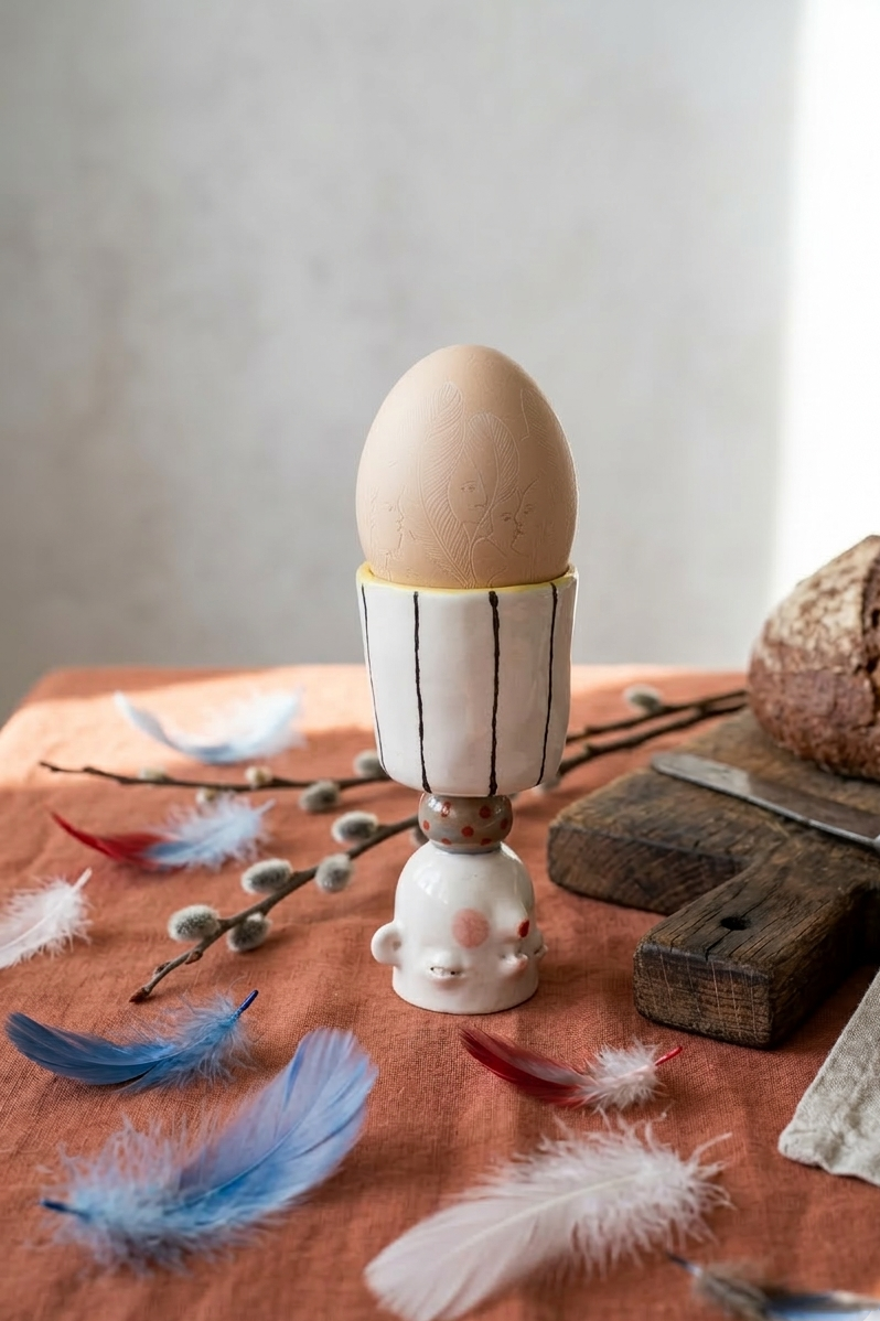 Świecznik-kieliszek ceramiczny 2w1 ręcznie wykonany Ceramika