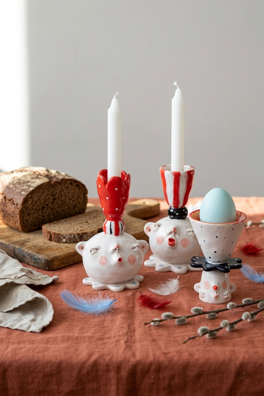 Świecznik-kieliszek ceramiczny 2w1 ręcznie wykonany Ceramika