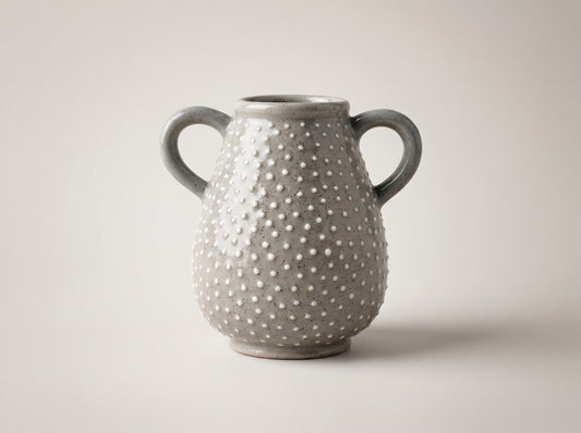 Wazon ceramiczny w kropki z uszkami – ręcznie robiony Ceramika