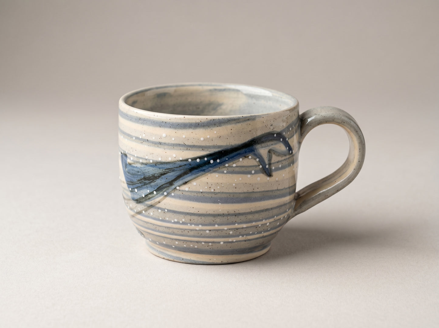 Kubek ceramiczny Wieloryby – ręcznie robiony (mały) Ceramika