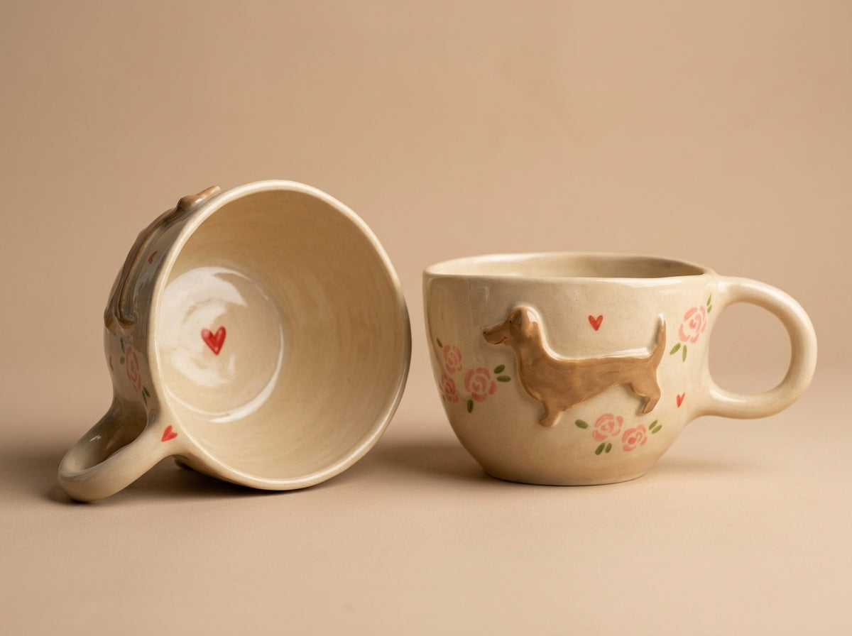 Kubek ceramiczny z jamnikiem