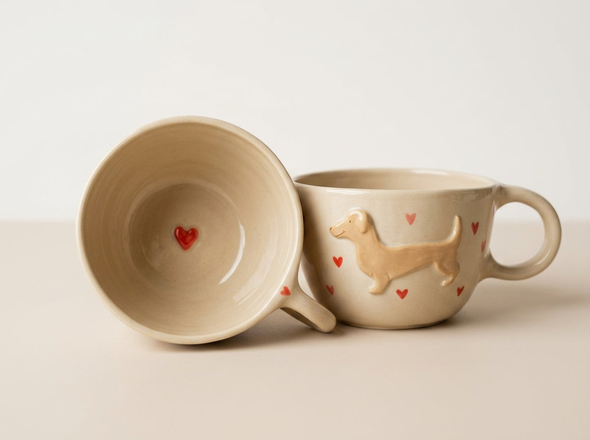 Kubek ceramiczny z jamnikiem