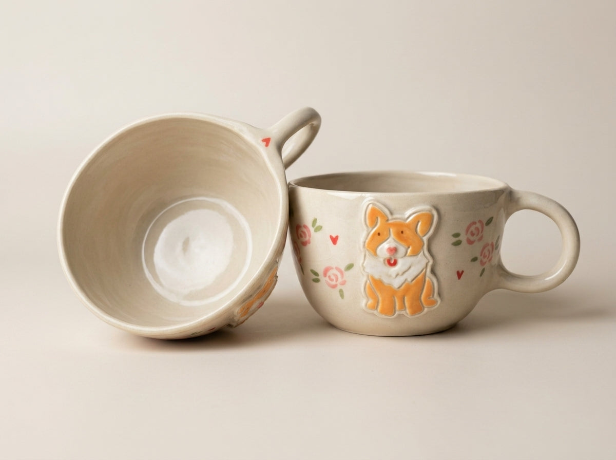 Kubek ceramiczny z corgi