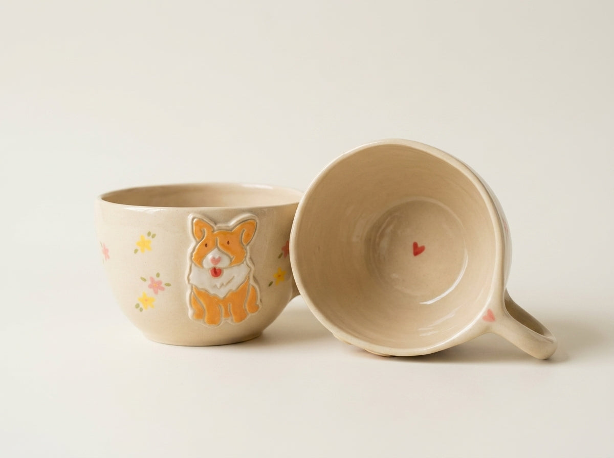 Kubek ceramiczny z corgi