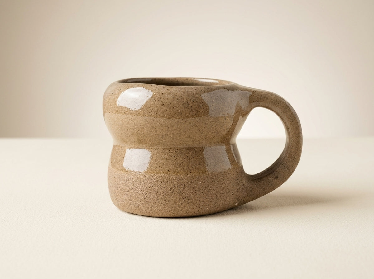 Kubek ceramiczny przysadzisty – widok z przodu