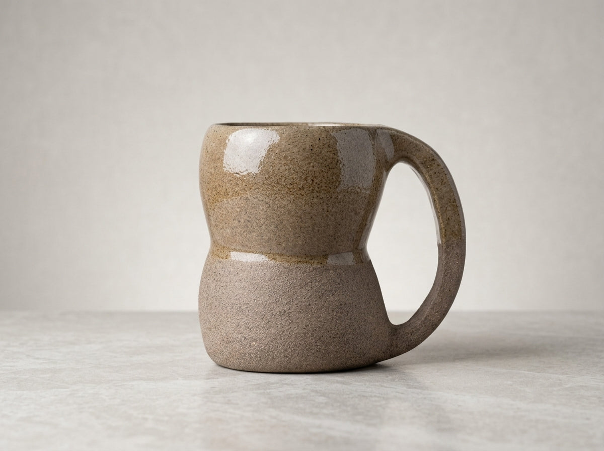 Kubek ceramiczny organiczny – widok z tyłu
