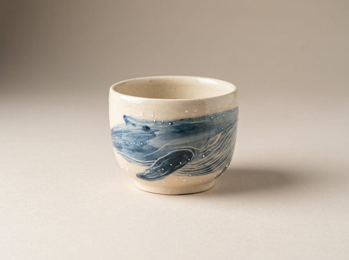 Kubek ceramiczny Wieloryby – ręcznie robiony Ceramika