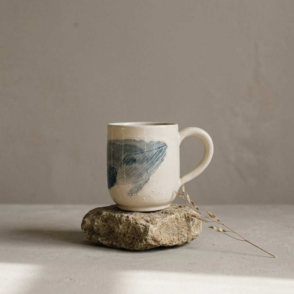 Kubek ceramiczny Wieloryby – ręcznie robiony Ceramika