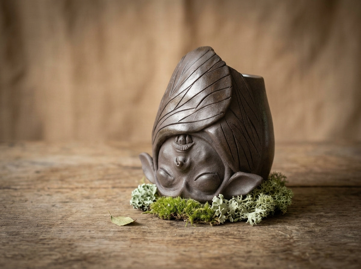 Sleeping Face Ceramic Mug - handmade