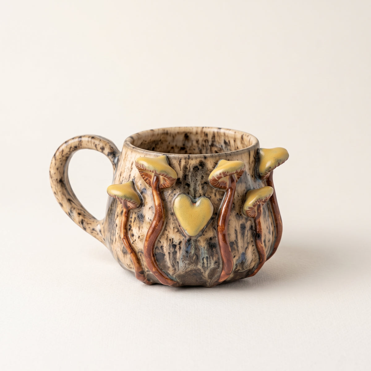 Ceramic Mug Mushroom Picking with Heart – Cream