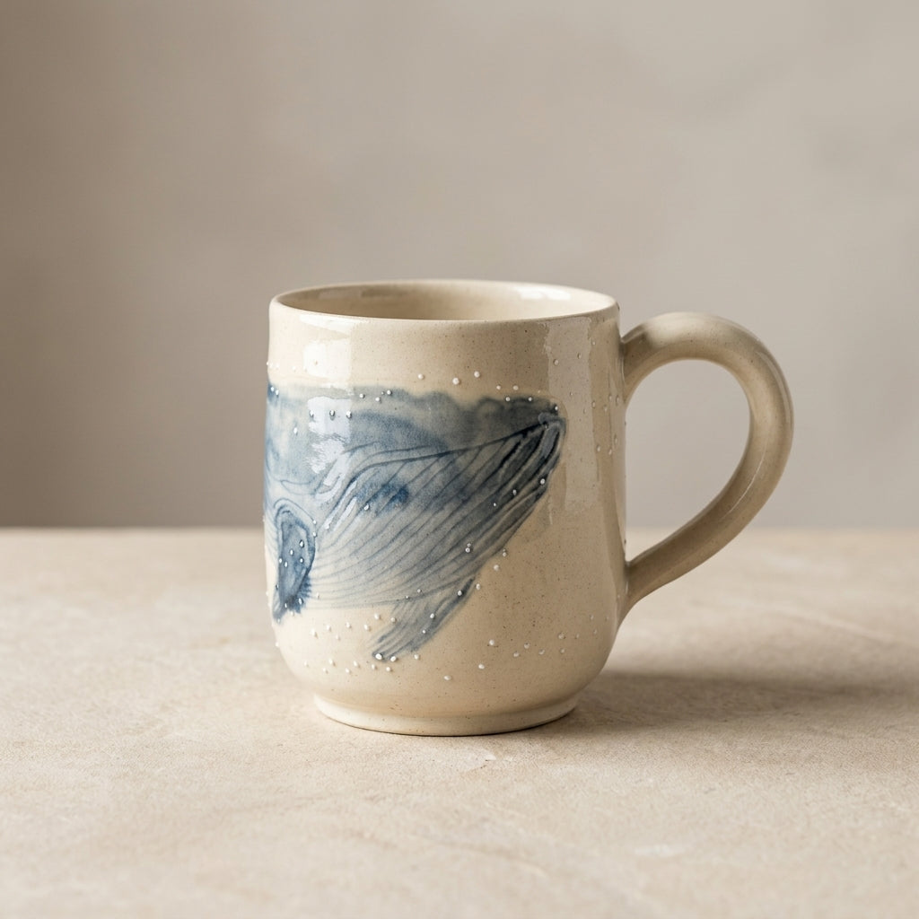 Kubek ceramiczny Wieloryby – ręcznie robiony Ceramika
