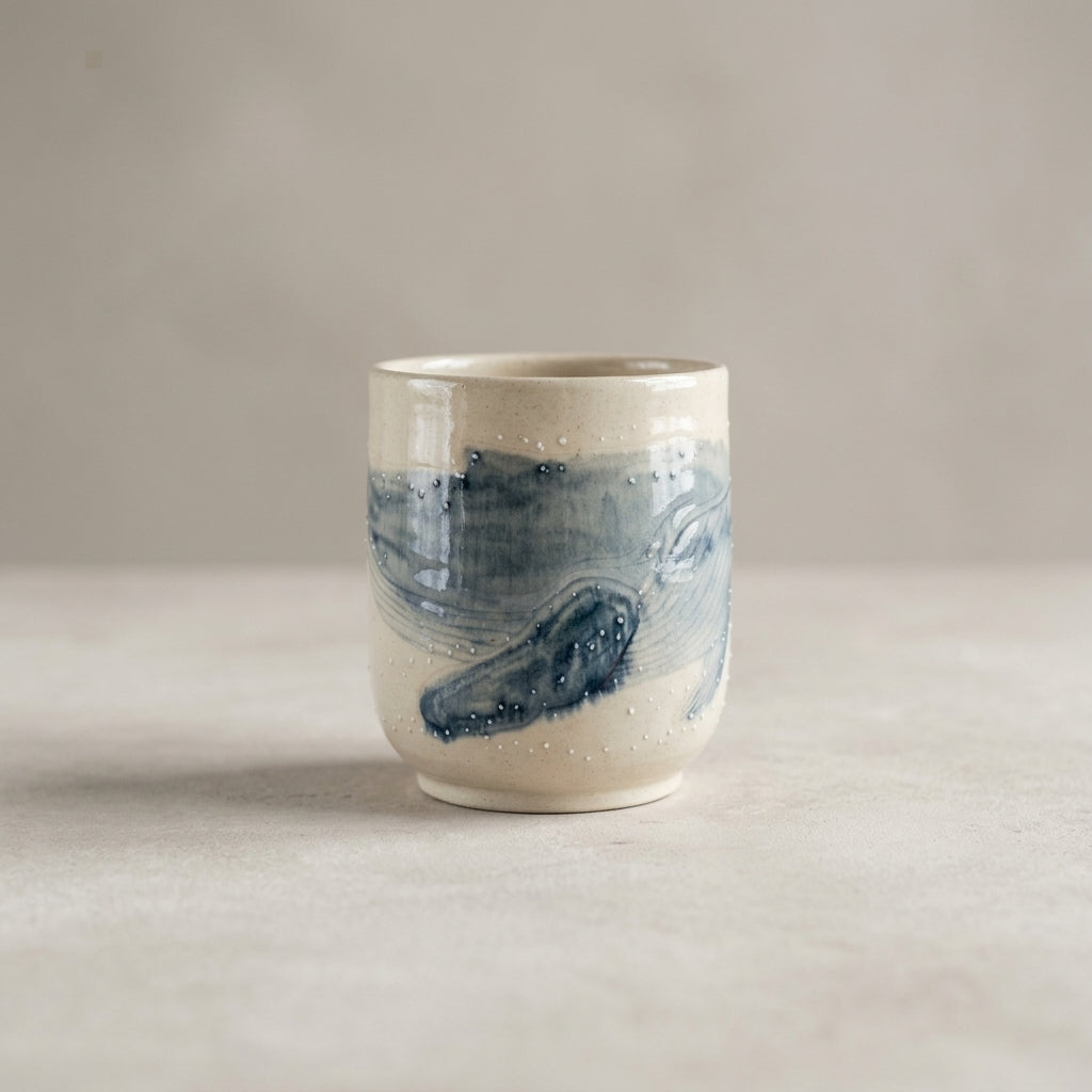 Kubek ceramiczny Wieloryby – ręcznie robiony Ceramika