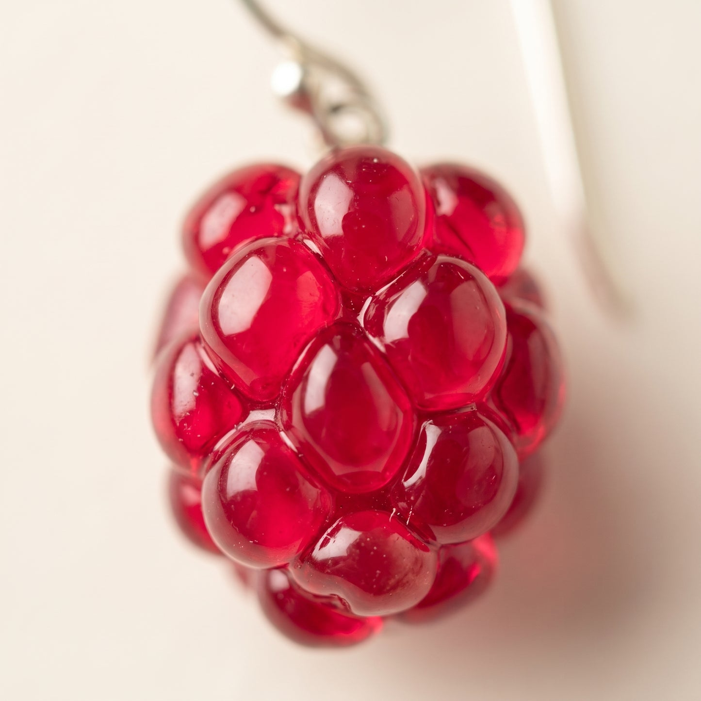 Kolczyki szklane Malina – autorski lampwork