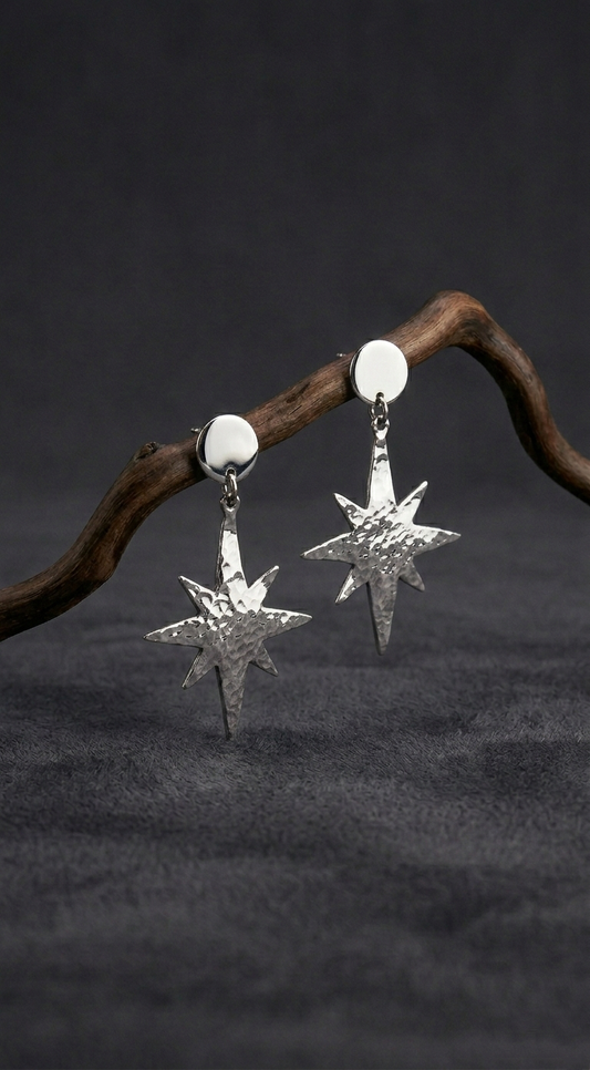 Kolczyki z melchioru ze stalowymi sztyftami Kolczyki