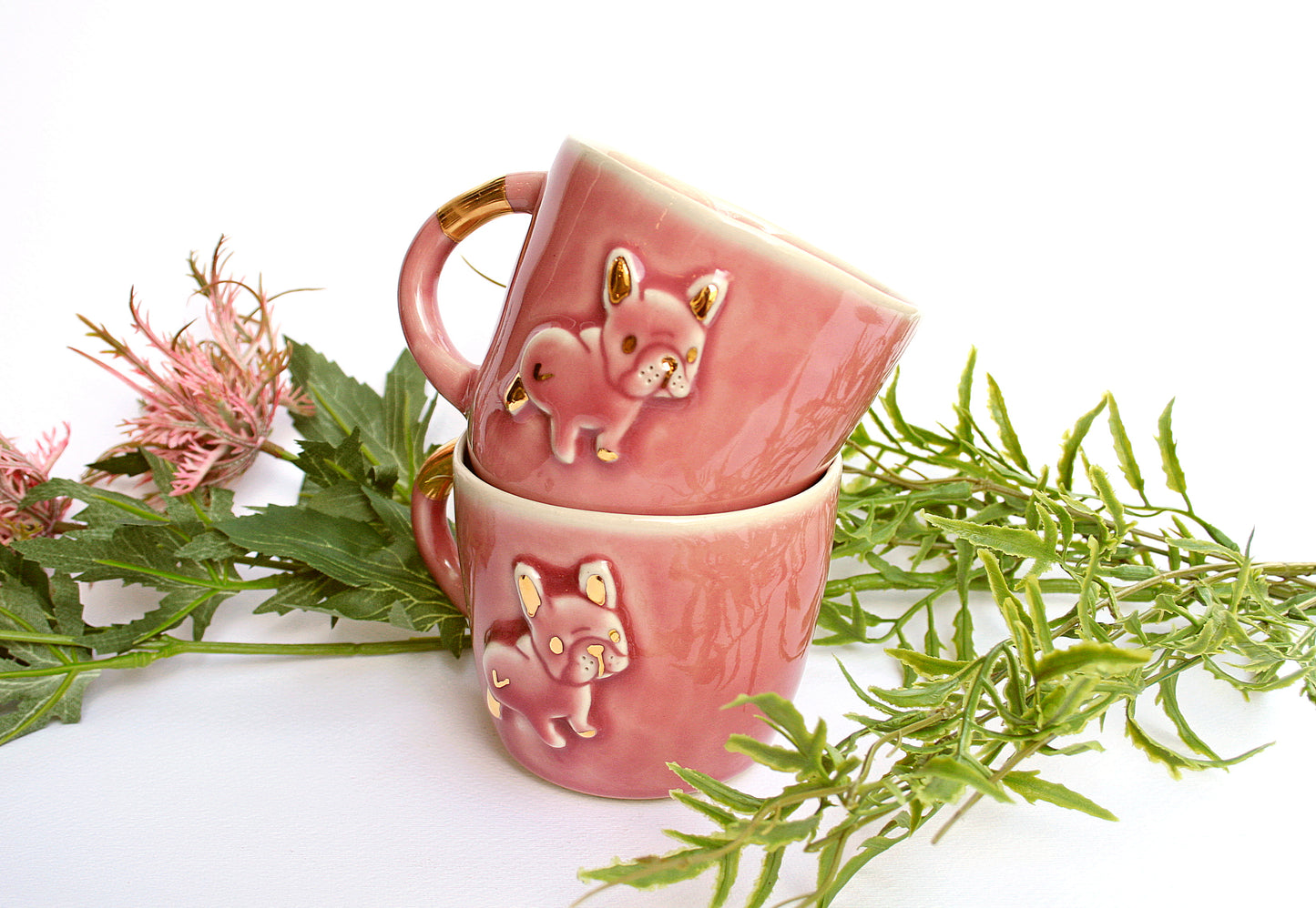 Kubek ceramiczny z Buldogiem Francuskim - ręcznie robiony Ceramika