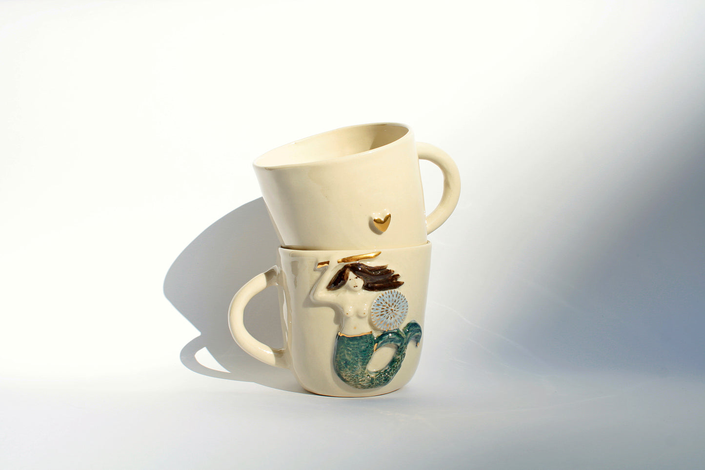 Kubek ceramiczny z syrenką warszawską - ręcznie robiony