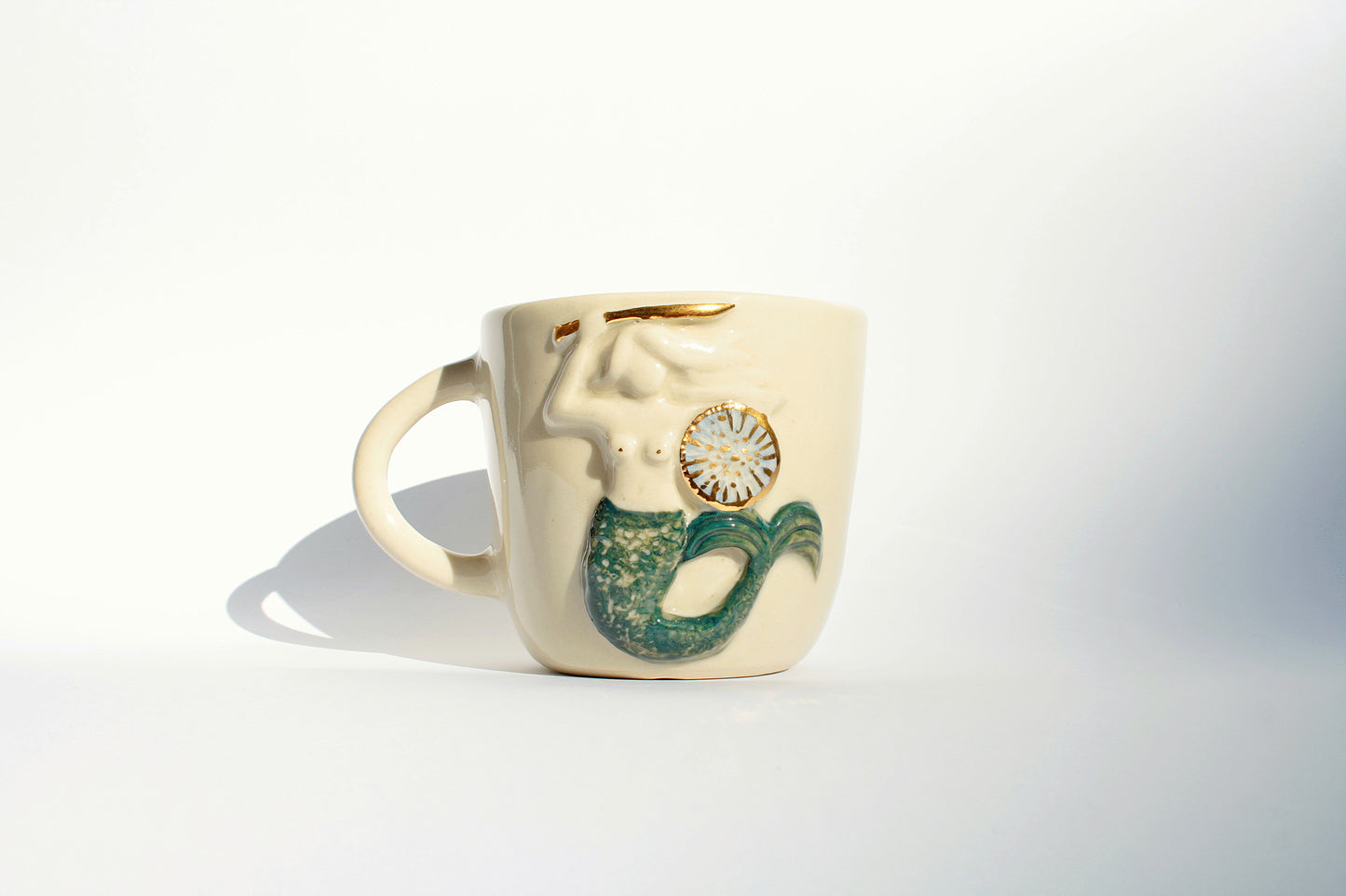 Kubek ceramiczny z syrenką warszawską - ręcznie robiony