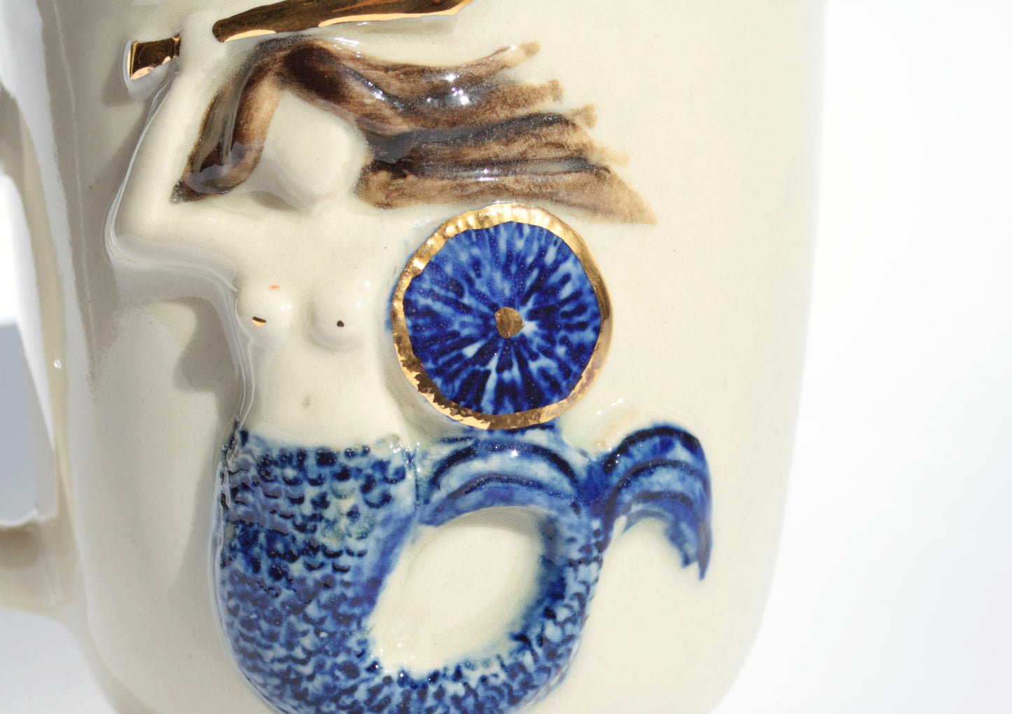 Kubek ceramiczny z syrenką warszawską - ręcznie robiony