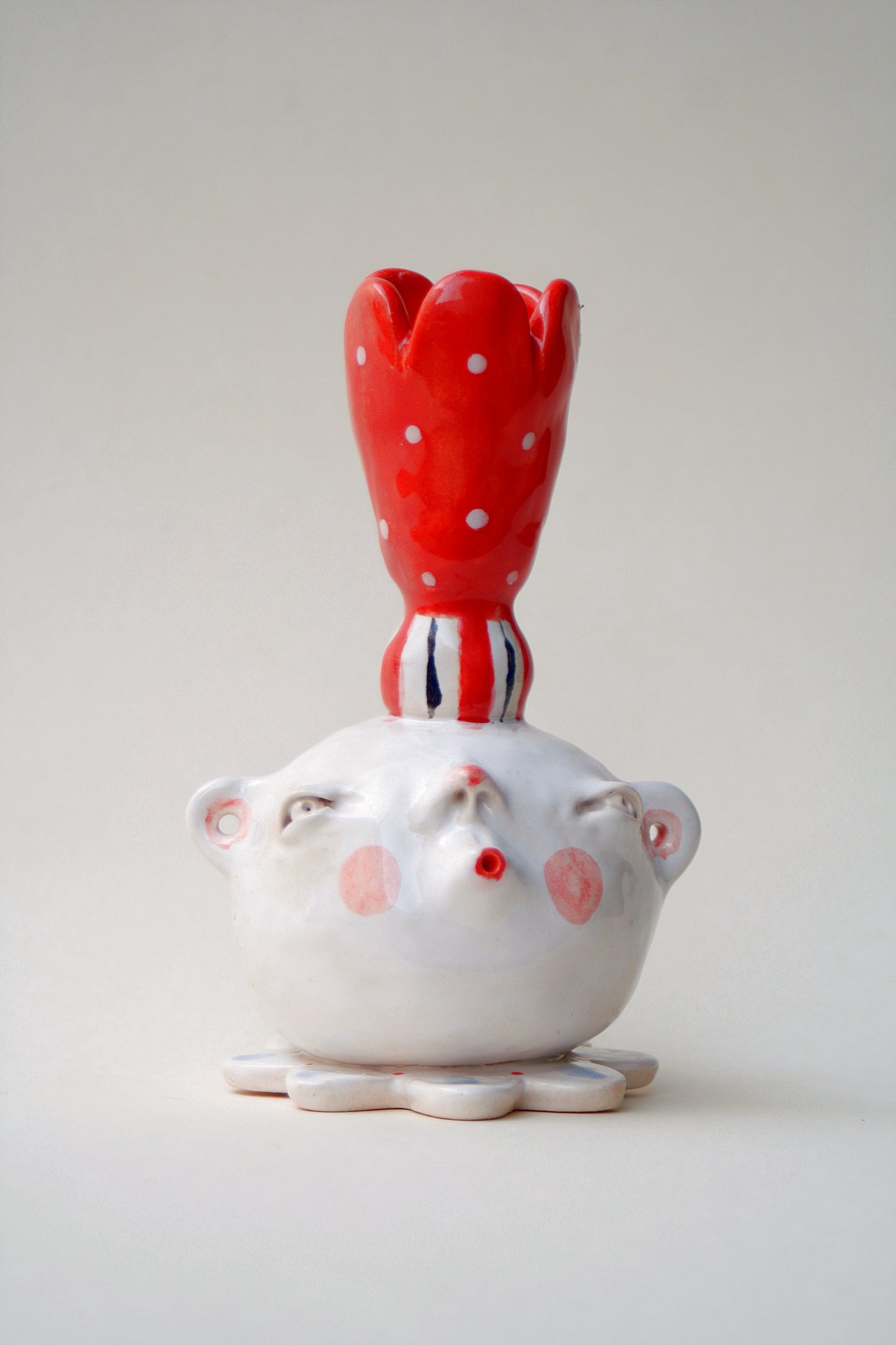 Świecznik ceramiczny Głowa z kwiatem Ceramika