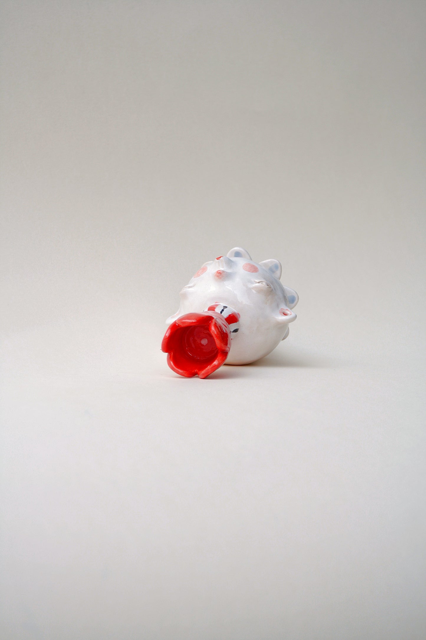 Świecznik ceramiczny Głowa z kwiatem Ceramika