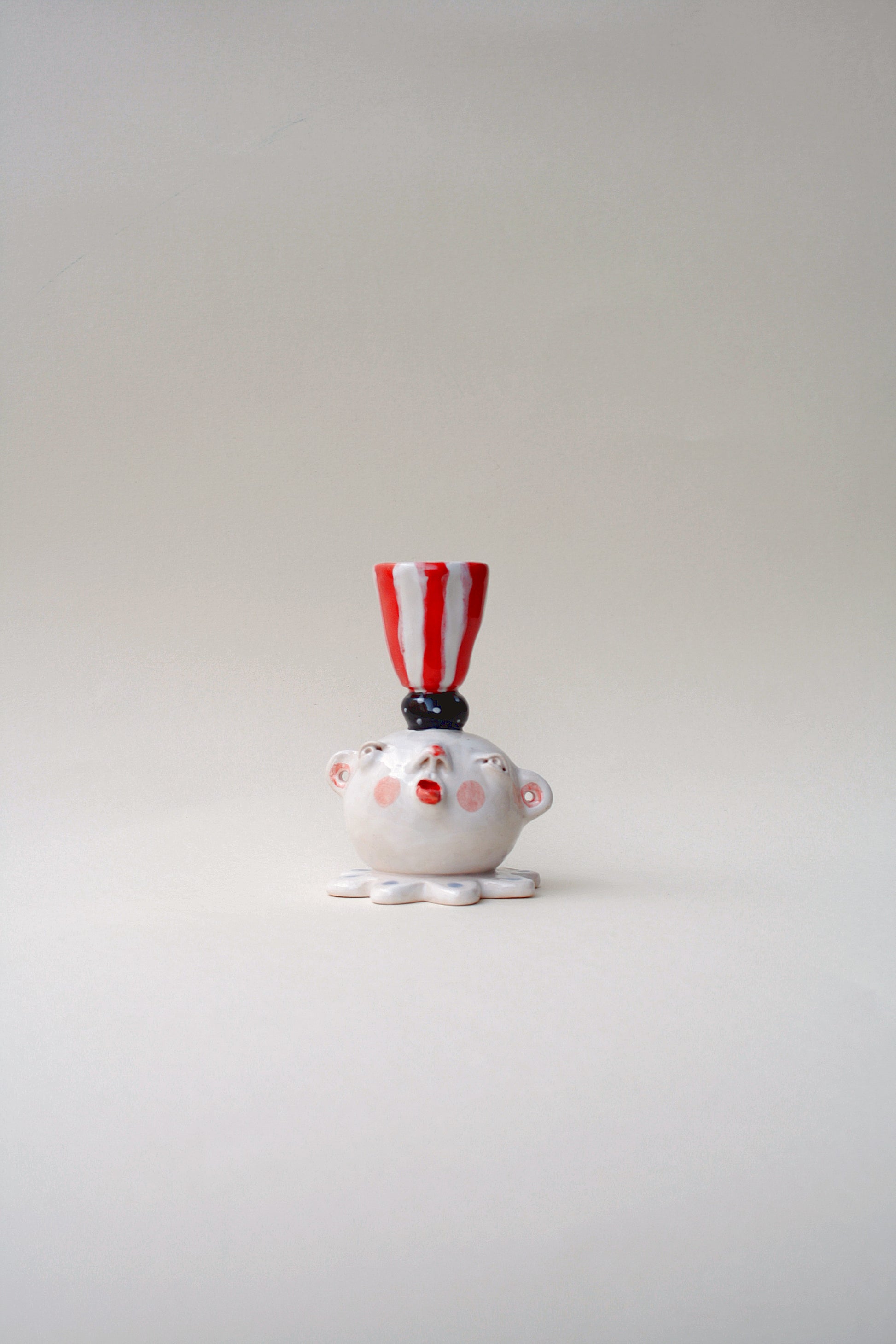 Świecznik ceramiczny Głowa w czapce Ceramika