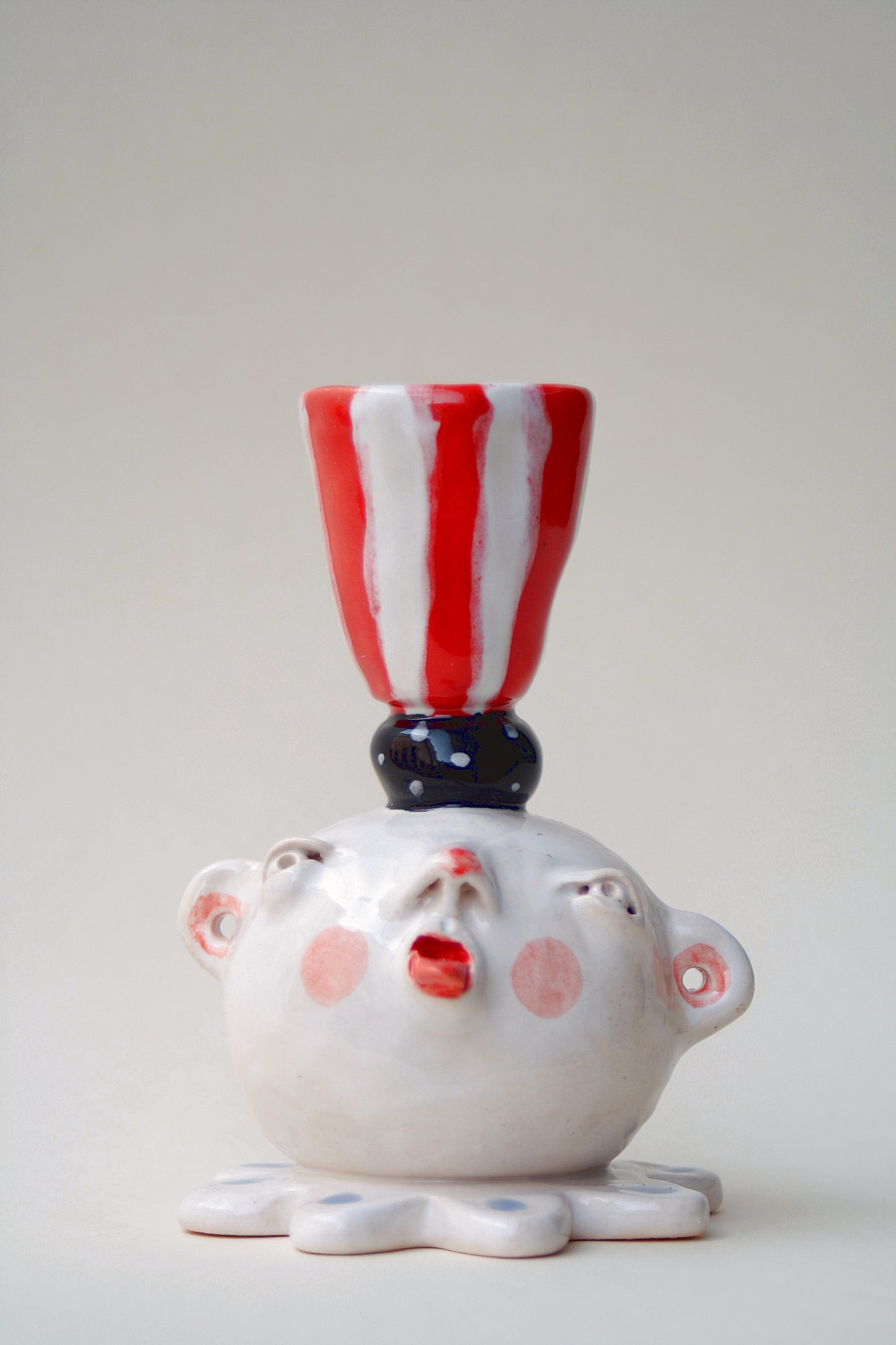 Świecznik ceramiczny Głowa w czapce Ceramika