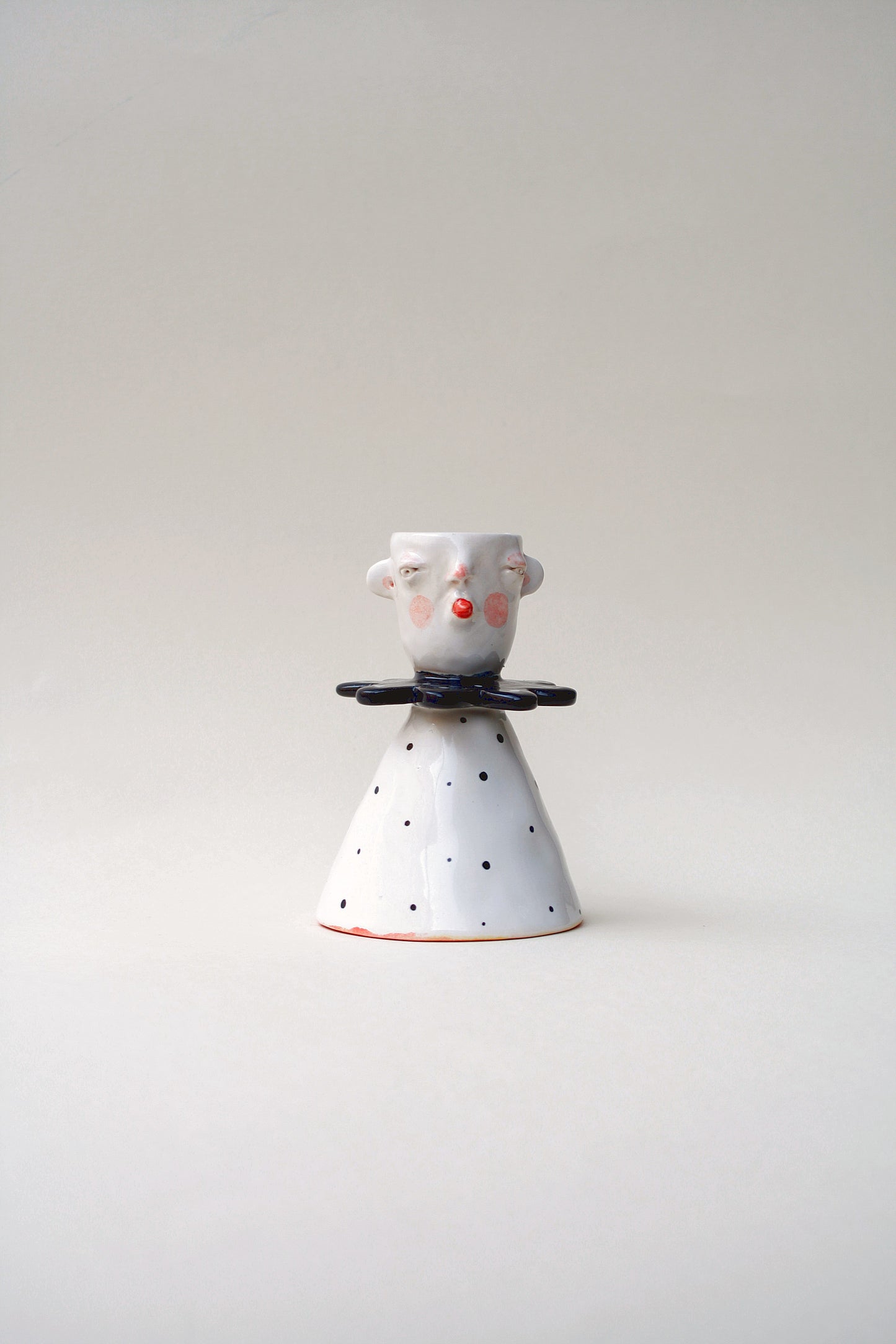 Świecznik-kieliszek ceramiczny 2w1 ręcznie wykonany Ceramika