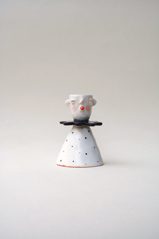 Świecznik-kieliszek ceramiczny 2w1 ręcznie wykonany