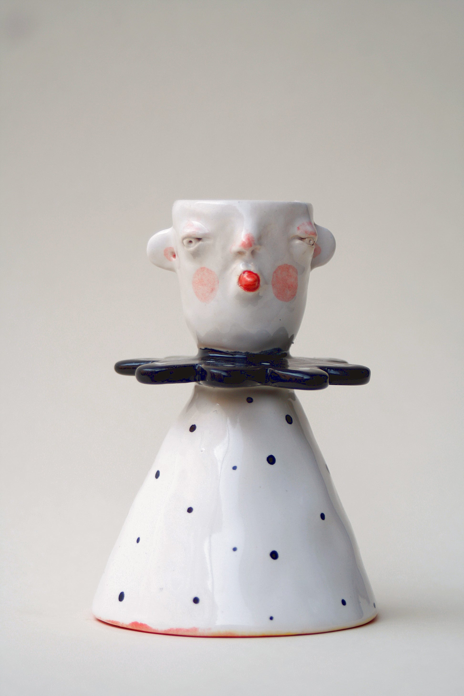 Świecznik-kieliszek ceramiczny 2w1 ręcznie wykonany Ceramika