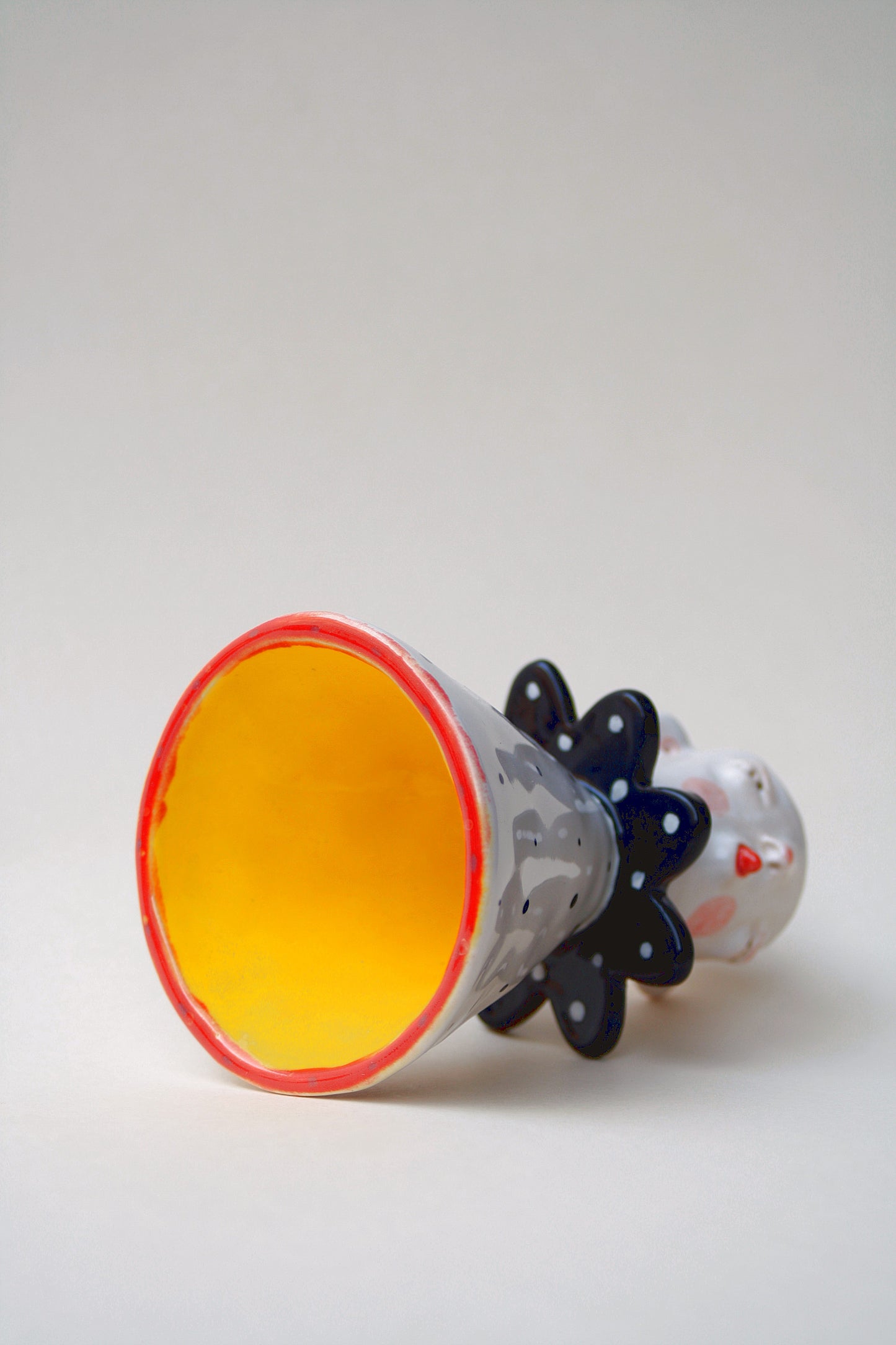 Świecznik-kieliszek ceramiczny 2w1 ręcznie wykonany Ceramika