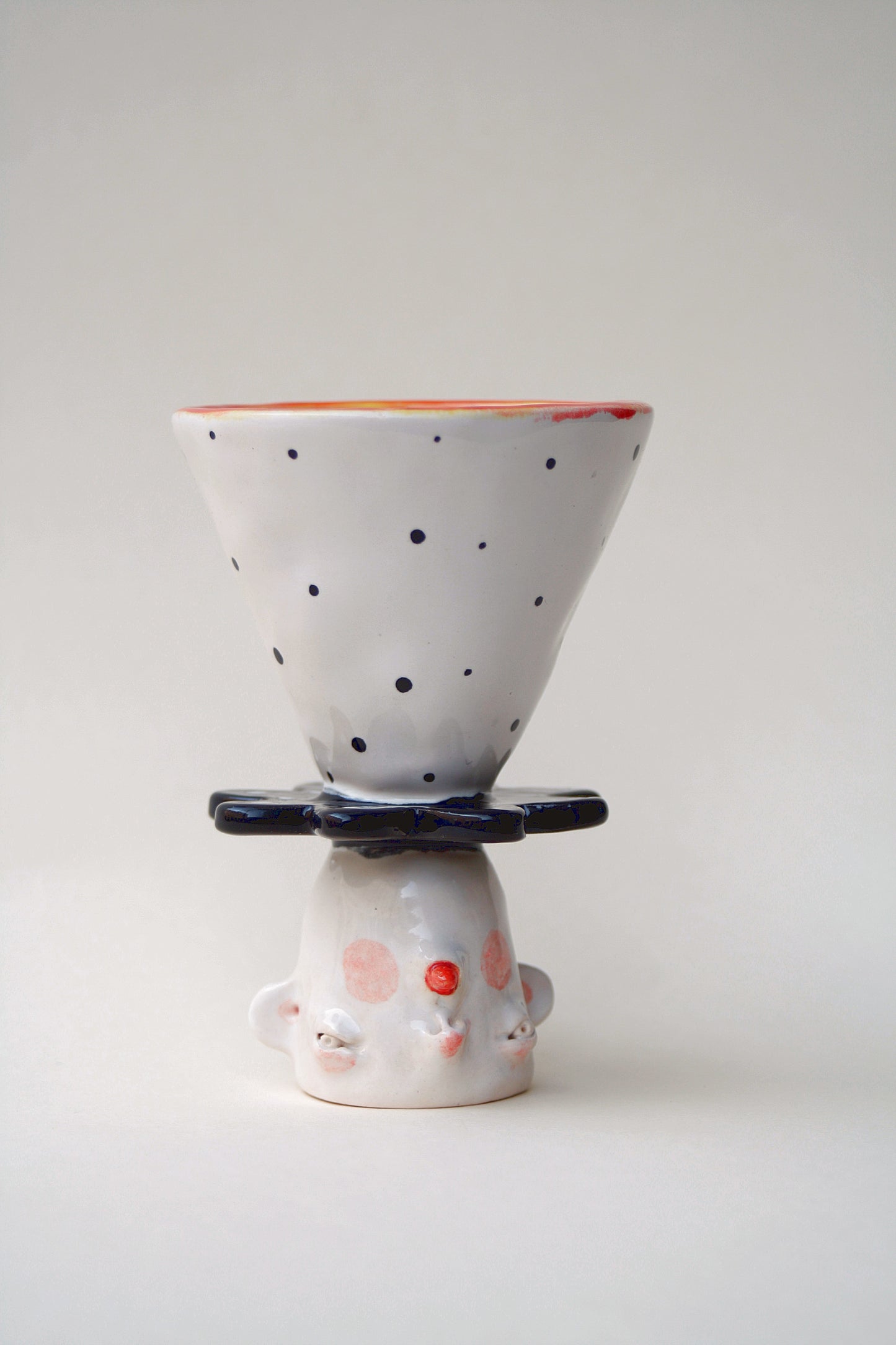 Świecznik-kieliszek ceramiczny 2w1 ręcznie wykonany Ceramika