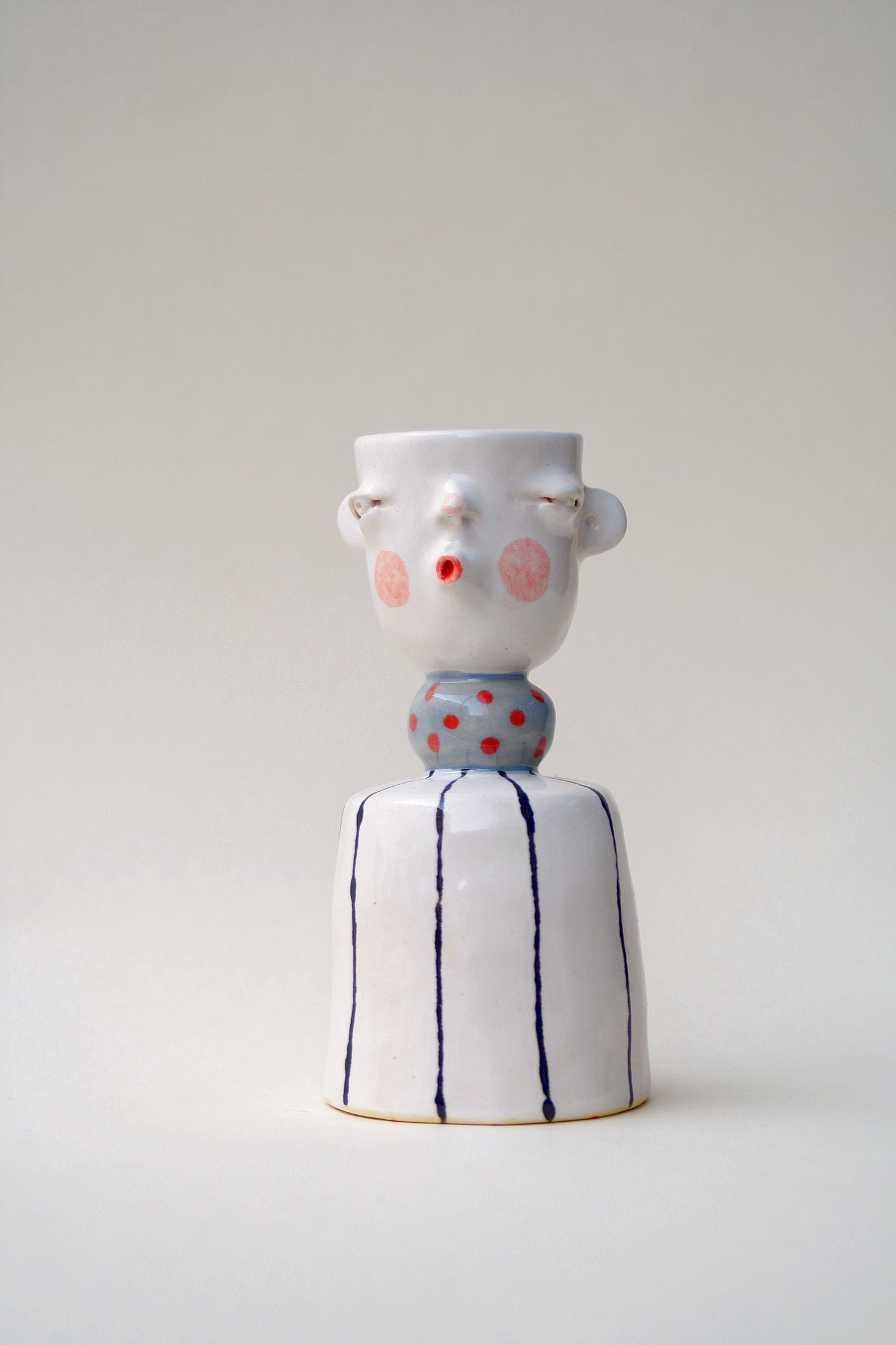 Świecznik-kieliszek ceramiczny 2w1 ręcznie wykonany Ceramika