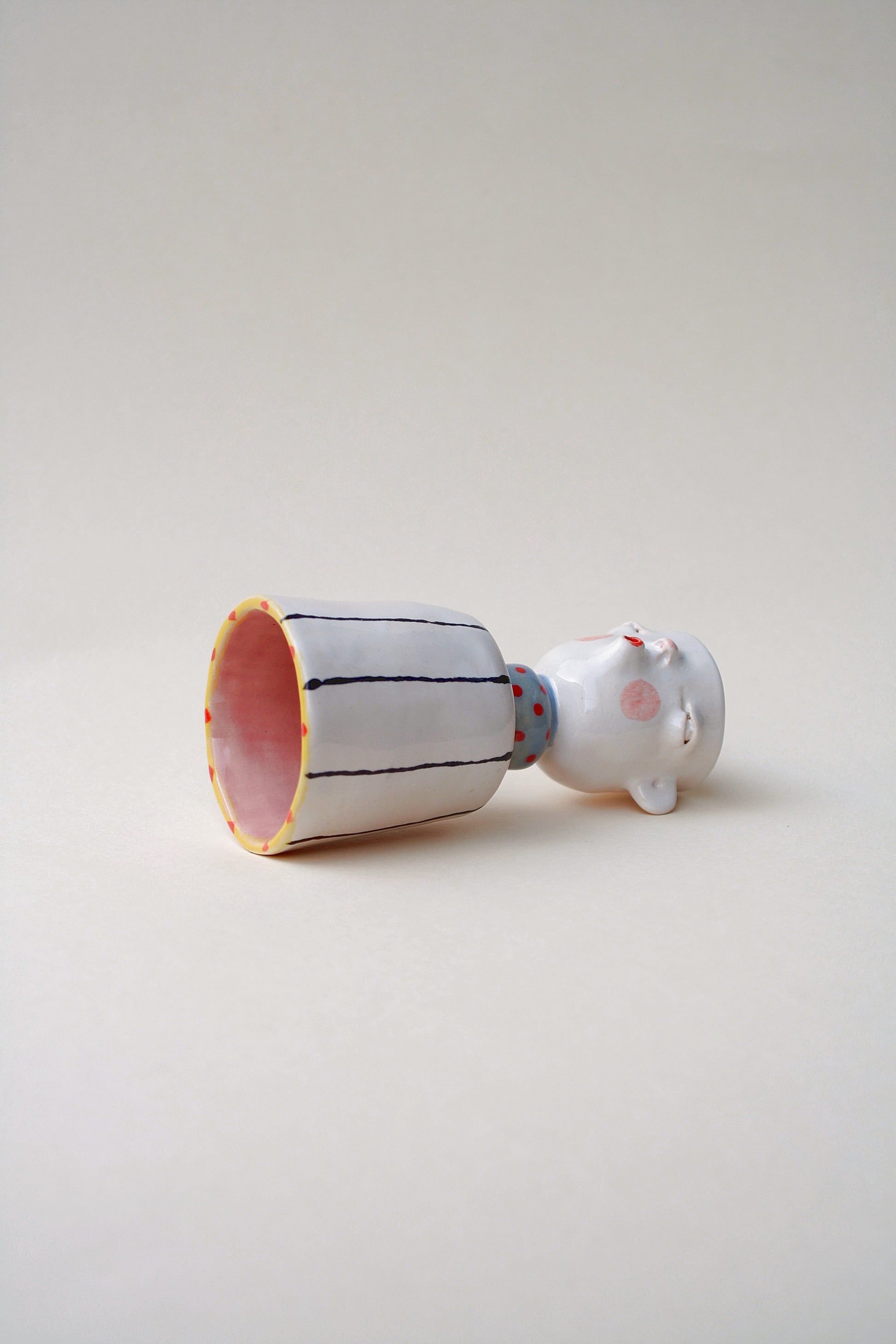 Świecznik-kieliszek ceramiczny 2w1 ręcznie wykonany Ceramika