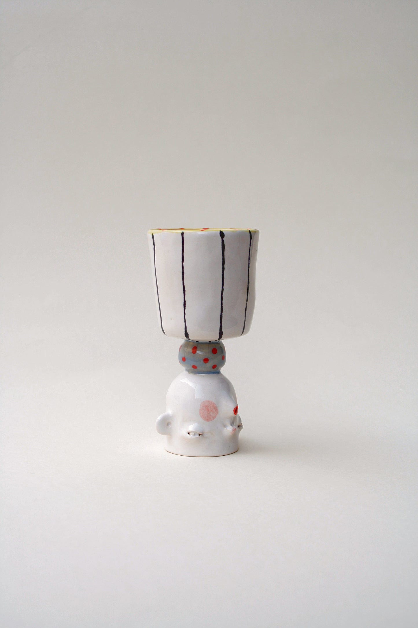 Świecznik-kieliszek ceramiczny 2w1 ręcznie wykonany Ceramika