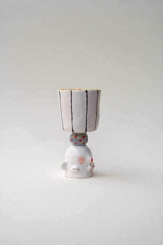 Świecznik-kieliszek ceramiczny 2w1 ręcznie wykonany