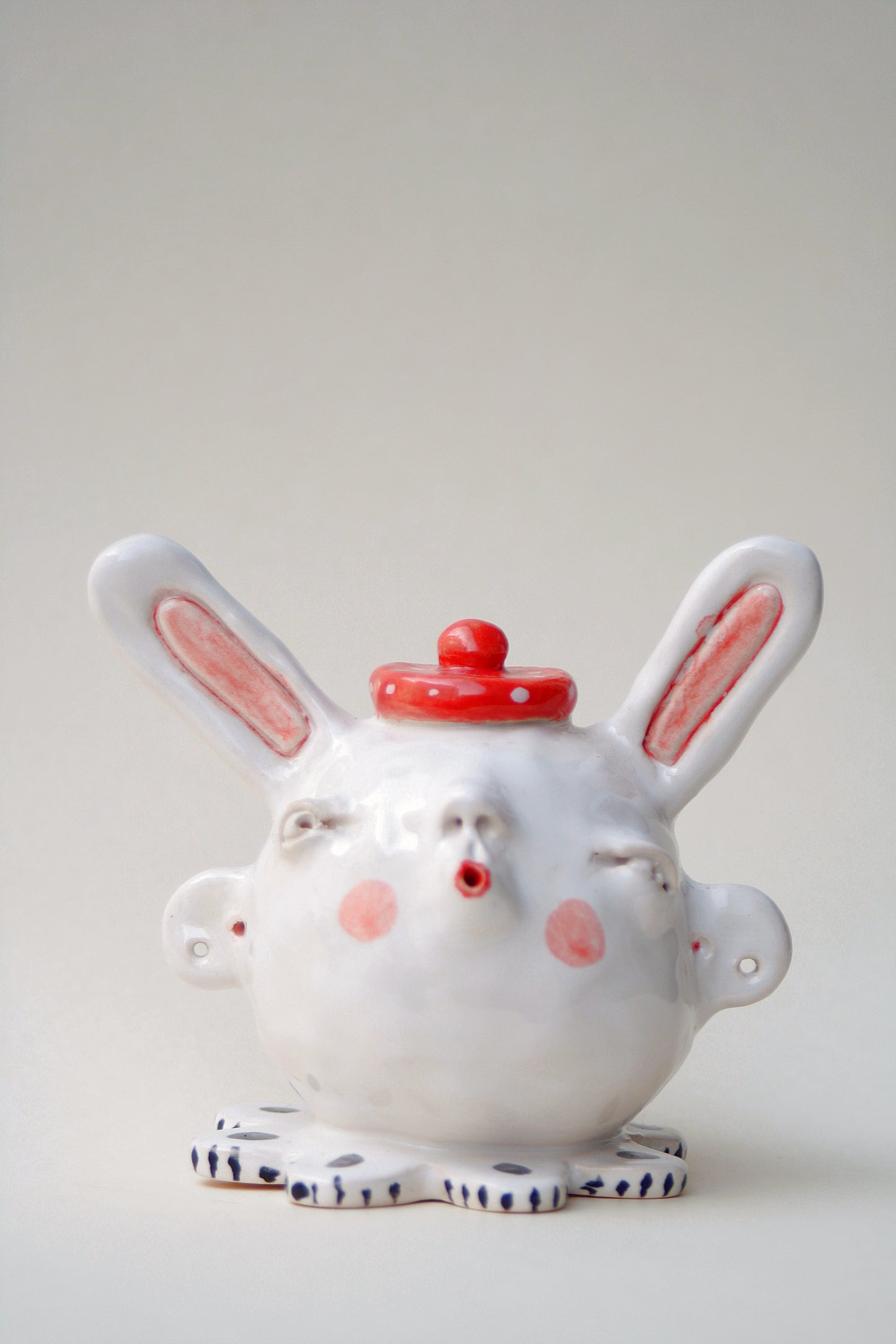 Stojak na pierścionki ceramiczny ręcznie wykonany Królik Ceramika