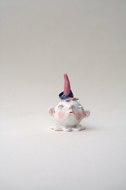 Stojak na pierścionki ceramiczny ręcznie wykonany Krasnal