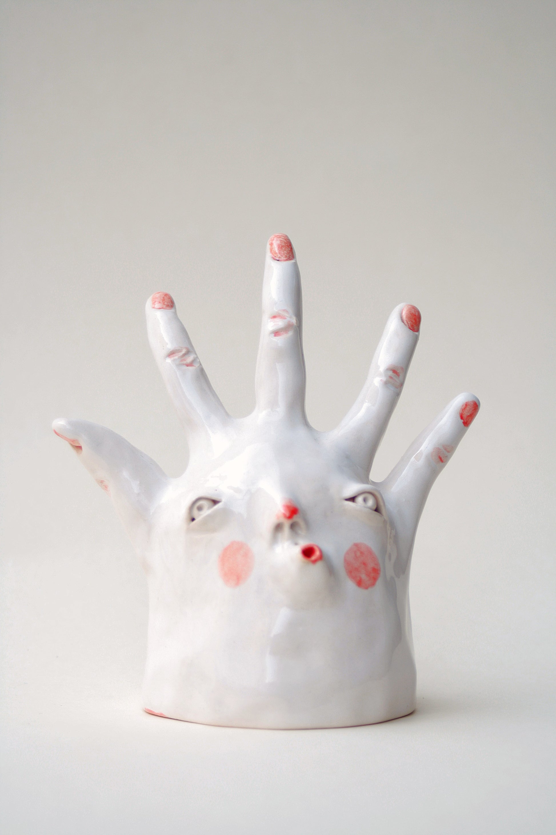 Stojak na pierścionki ceramiczny ręcznie wykonany Ręka 4 Ceramika