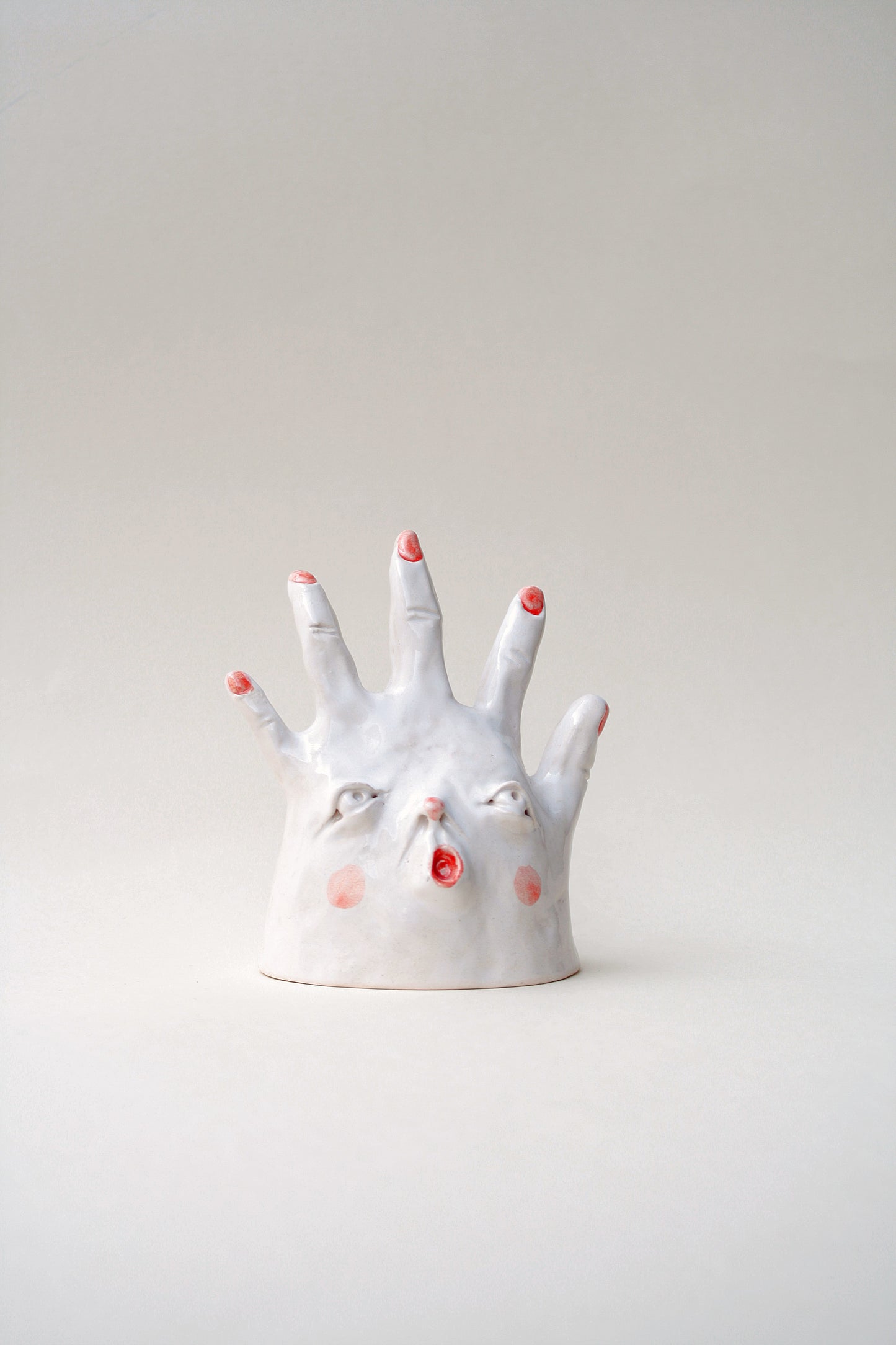 Stojak na pierścionki ceramiczny ręcznie wykonany Ręka Ceramika