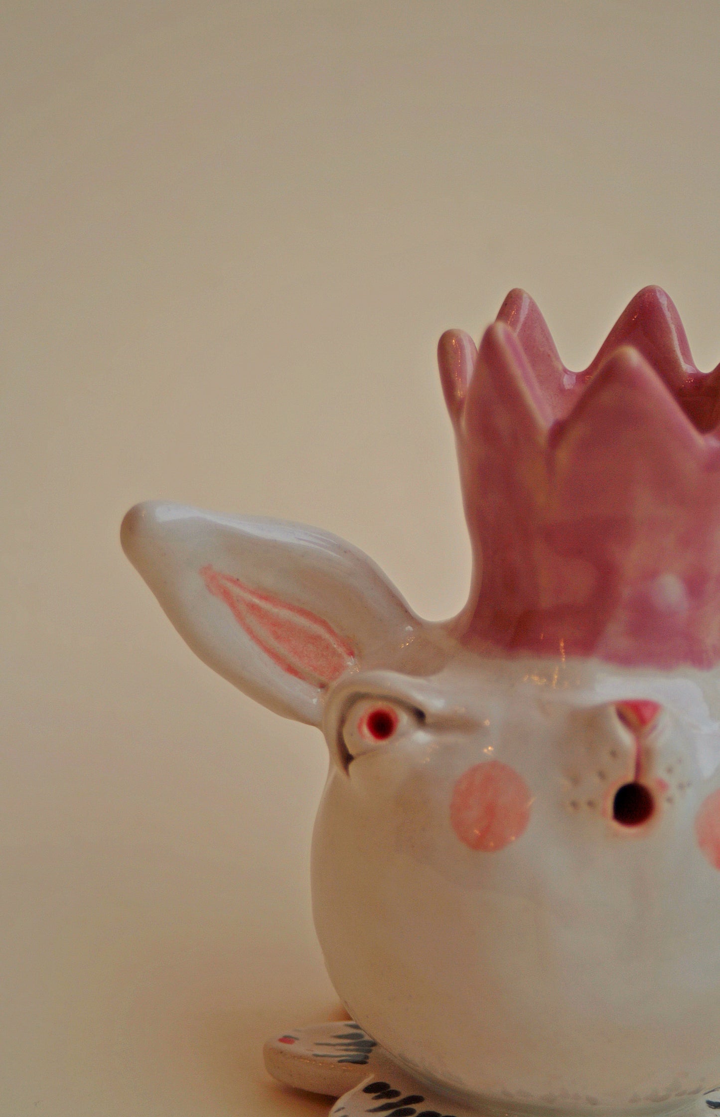Świecznik i stojak na kadzidła ceramiczny Królik w koronie Ceramika