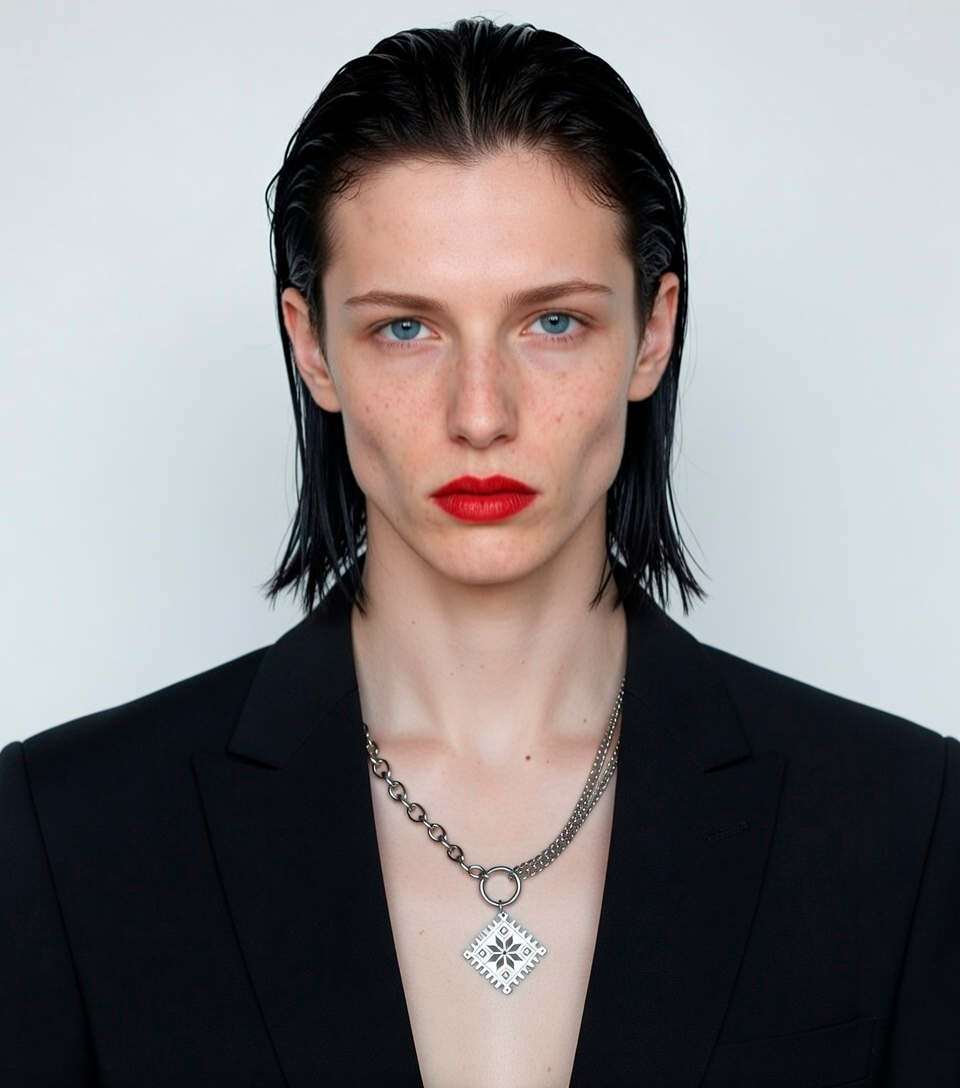Naszyjnik Zorka z białoruskim ornamentem ze stali nierdzewnej Necklaces