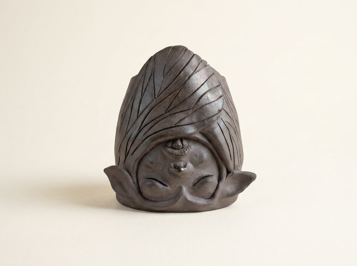 Sleeping Face Ceramic Mug - handmade
