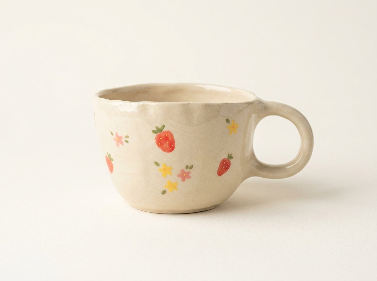 Kubek ceramiczny z prosiaczkiem na dnie