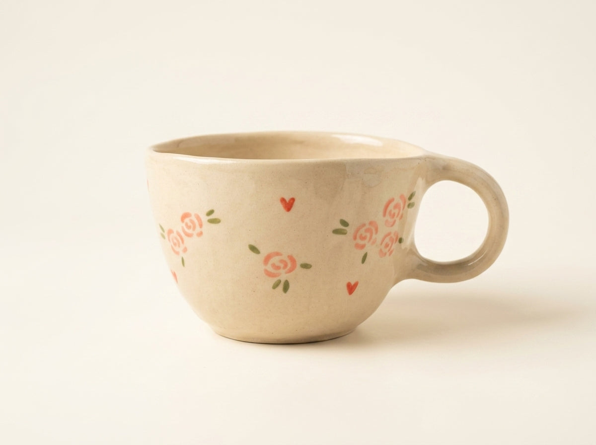 Kubek ceramiczny z króliczkiem na dnie