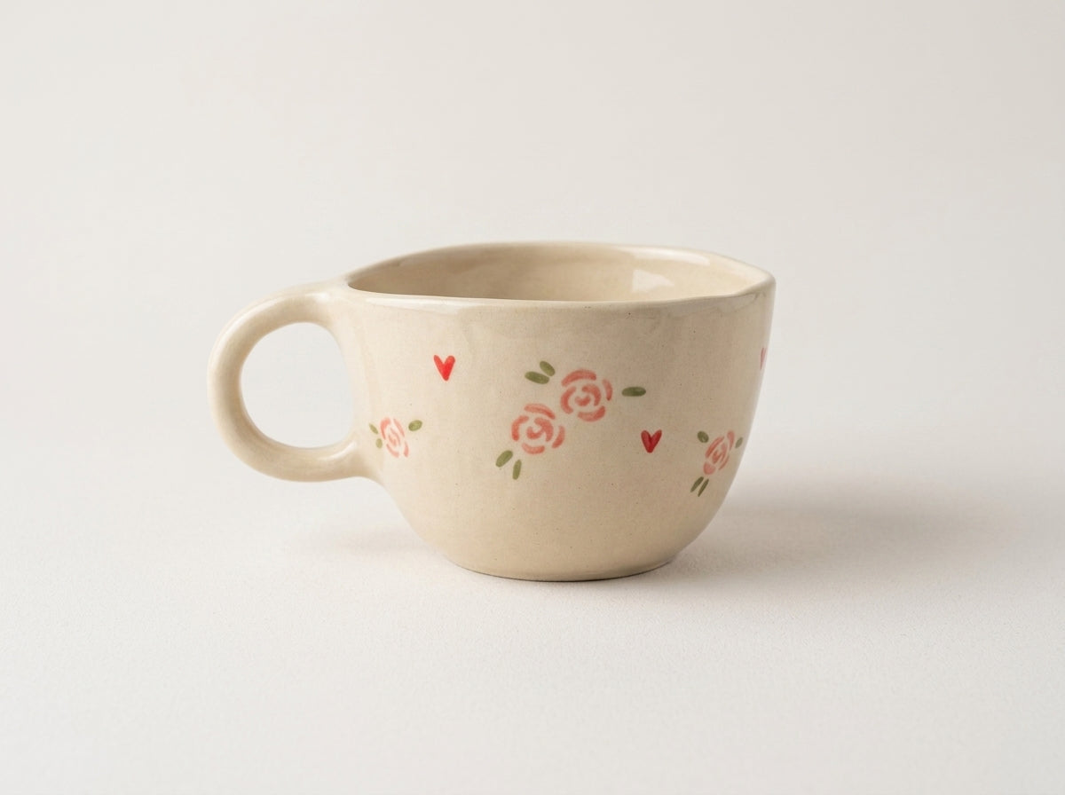Kubek ceramiczny z króliczkiem na dnie