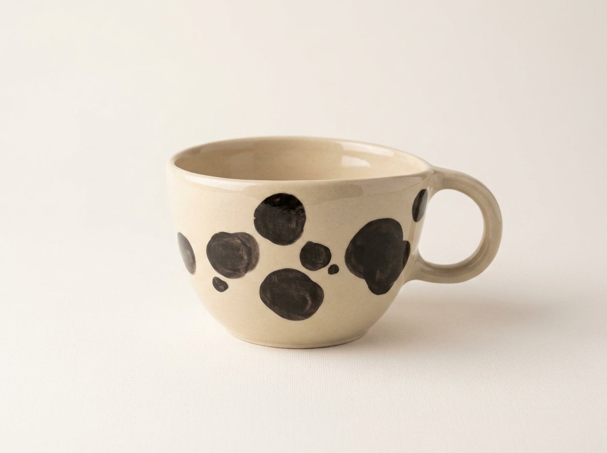 Kubek ceramiczny z krówką na dnie