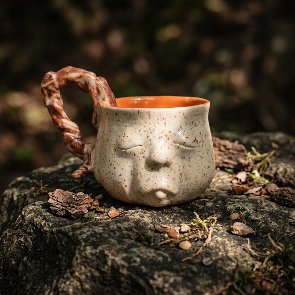 Full Moon ceramic mug - handmade