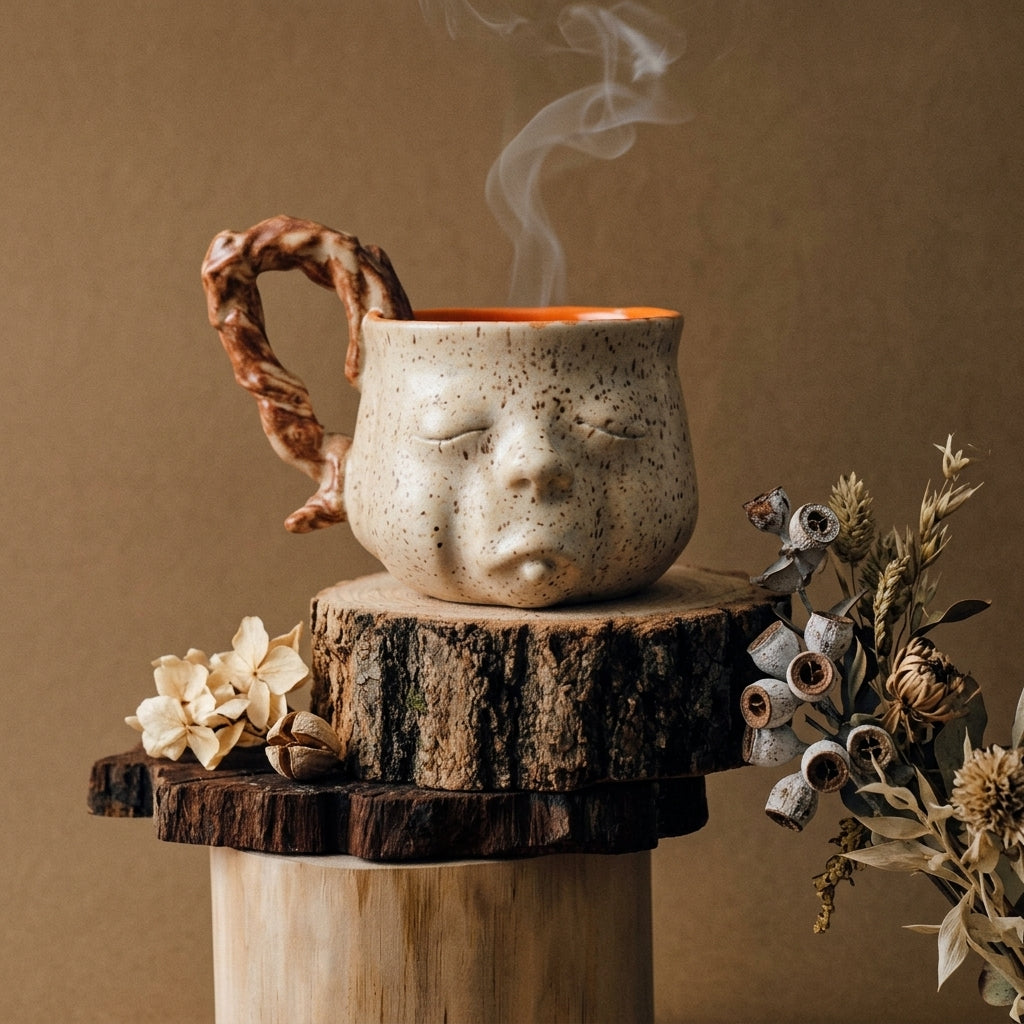 Full Moon ceramic mug - handmade
